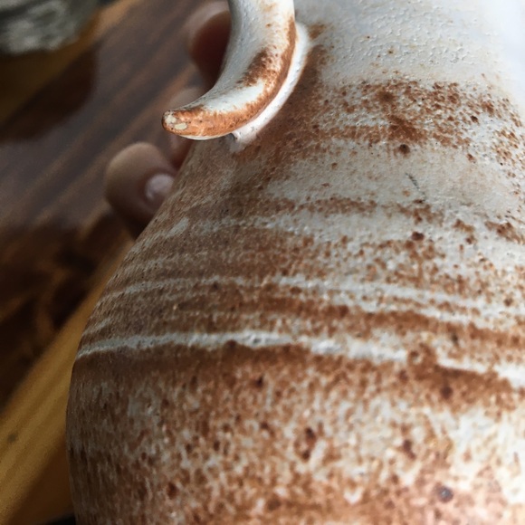 Ombré Glazed Handmade Pottery Colorful Handle Vase - Picture 8 of 10